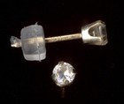 14k Solid Yellow Gold 3mm Round Clear Crystal Cz Solitaire Stud Earrings Yo