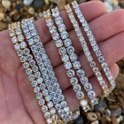 Stainless Steel 5mm Jewelry White Gold Tennis Chain 5a  Iced Cz Hip Hop Necklace