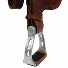 Challenger Tack Western Horse Saddle Stirrups  Aluminum  Silver Tan