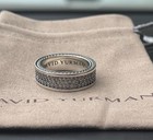 David yurman Sterling Silver Streamline 3 Row And Pave Diamond Ring Size 12