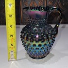 Fenton Original Formula Carnival Glass Black Amethyst Hobnail Syrup Pitcher