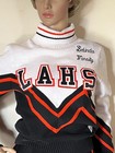 Lahs Varsity Black W orange Trim Cheerleader Uniform-sweater   Skirt-size Small