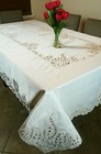 Rectangle Ivory 72x144  Embroidery Lace Cutwork Tablecloth Napkins Wedding Party