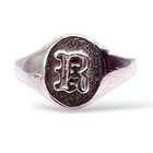 Initial Letter R Signet 925 Sterling Silver Child Baby Ring Size 3 5
