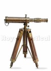 15   Nautical Vintage Antique Decorative Solid Brass Telescope With Wood Tripod
