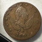 1863 George Washington Exchange Civil War Token F-117 420a Scarce Vf ef