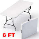 6 Ft Plastic Folding Table For Indoor outdoor Dining Party Partiesf Waterproof