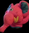 Fisher Price Vintage 90s Big Things Nylon Pink Elephant 1994 Stuffed Plush