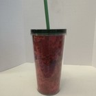 Starbucks 2019 Red Winter Holiday Tumbler Cold Cup 16 Oz Green Lid