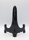 Vtg Hinged  Black Wood Plate Easel Display Stand 3 5  Tall