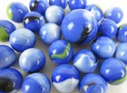 25 Glass Marbles Blue Dolphin White green red Shooter Patch Game Marble Lot