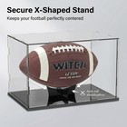 Acrylic Football Display Case Ball Holder Base Fullsize Memorabilia Storage