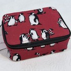 Vera Bradley Red Playful Penguins Travel Size Pill Case Box Medicine Holder New
