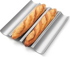 4 Loaf Baguette Bread Baking Pan Nonstick Perforated French Bread Tray