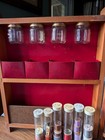 Vintage Fold Up Wooden Sewing craft Cabinet