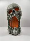Flaming Rotted Skull Decoration Flickering Flame Effect Halloween  see Video  B