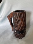 Hand Carved Wooden Beer Mug Vintage