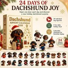 2026 Dachshund Advent Calendar 24 Days 3d Dog Figurines Christmas Ornaments
