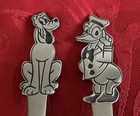 Disney Stainless By Boney Lot Of 2 Childs Teaspoons Donald Duck   Pluto Euc