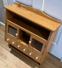 Vtg Solid Oak Wood Wall Cabinet Doors  Drawer  Shelves Cabinet Storage Bathroom