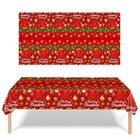 Dulinlin Merry Christmas Tablecloth  2 Pack 54 Inches X 108 Inches  Red 