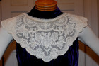 Antique Victorian 1900s Ecru Fancy French Tambour  Mixed Lace Collar