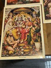  7  14    X 20    Hindu Gods Vintage 1950s Lithograph Prints Signed Brijbasi Sharma