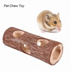 Wooden Animal Tunnel Exercise Tube Chew Toy For Rabbit Ferret Hamster Guinea