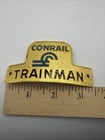 Vintage Conrail Trainman Railroad Uniform Hat Cap Badge Gold Blue Employee