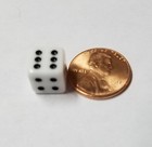 10x White Mini 10mm Dice With Pips  Very Small Dice  Backgammon   Other Games