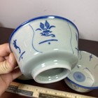 4 Swatow Ware Chinese Porcelain Bowls Blue White Floral Noodle Rice China 5x2 5   