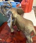 Vintage Ornate Brass Elephant Figure Statue Large Elephant Sculpture Very Heavy