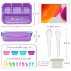 Qqko Bento Lunch Box With 4 Compartments Sauce Container Utensils Food Picks Muf