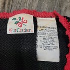 Vintage Nut Cracker Ugly Christmas Cardigan Sweater Snowman Presents Medium 