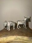 Vintage Rare 1968 Cast Iron Political Nixon Humphrey Animal Coin Banks