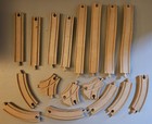 Vintage Brio Wooden Train Track Set - 32 Pieces   Bridge Supports   Tunnel