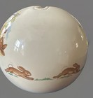 Royal Doulton Bunnykins Money Ball Coin Bank Bone China Wheat Harvesting Signed