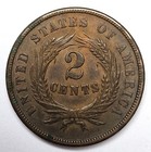1864 United States Union Shield Two 2 Cents  large Motto  Copper Coin  Very Nice