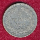 France 1837 5 Francs Silver Coin   very Nice Circulated   Free Shipping  