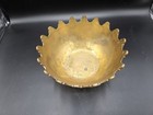 Vintage India Solid Brass Bowl 8  Gatco Scallop Crown Edges Pedestal Centerpiece