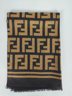 Fendi Genuine Vintage Black   Brown Wool Wrap Shawl Winter Scarf Scarves