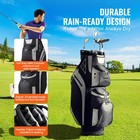 14 Way Golf Cart Bag 13 Pockets Dust Cover Detachable Straps Black For Men Women