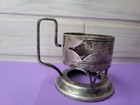 Vintage Coaster Glass Holder Soviet Glass Holder Nickel Silver Kyiv Ussr Tea