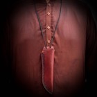Handmade Fixed Blade Knife Leather Sheath   Knife Holster   Neck String  X611
