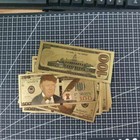 100 Pcs President Trump Colorized  100 Dollar Bill Gold Foil Banknote Us