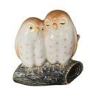 Vtg Mid-century Ceramic Twin Owl Night Light Lamp  Owls On Log 60 70s Retro Euc