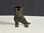Single 4-1 4  Tall Antique Candle Holder Brass Mantle Boot Circa  1850-1870
