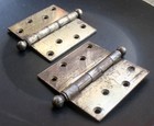 3 Available Clean Pair 4 x4  Antique Vintage Old Brass Steel Exterior Door Hinge