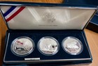 1994 U s  Veterans 3-coin Proof Set Box Ogp   Coa   3 Silver Dollars 