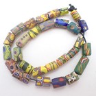 28 Pcs Mixed Millefiori Venetian Glass Tribal Trade Beads Old African Collection